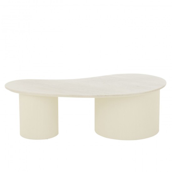 Jolipa Table Basse Marbre Mdf Blanc.