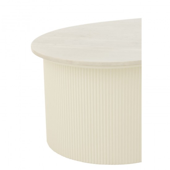 J-Line J Line tables de salon basse Table Basse Marbre Mdf Blanc.