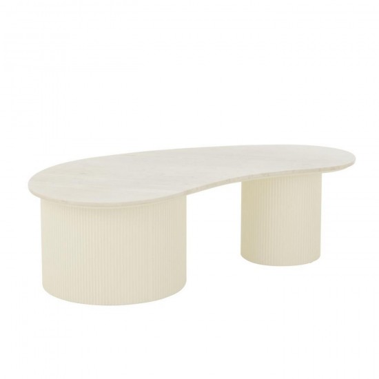 J Line Table Basse Marbre Mdf Blanc L121xB60xH37 cm Jline 55933 by Jolipa 55933.