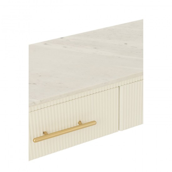 J-Line Consolle Mdf/Marmo/Metallo Bianco/Oro.