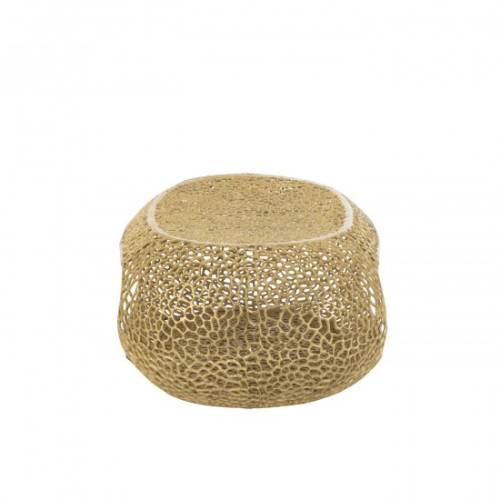 J-Line J Line tables de salon basse Jolipa Table Basse Ovale Aluminium Doré Large.