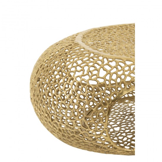 Jolipa Table Basse Ovale Aluminium Doré Large.