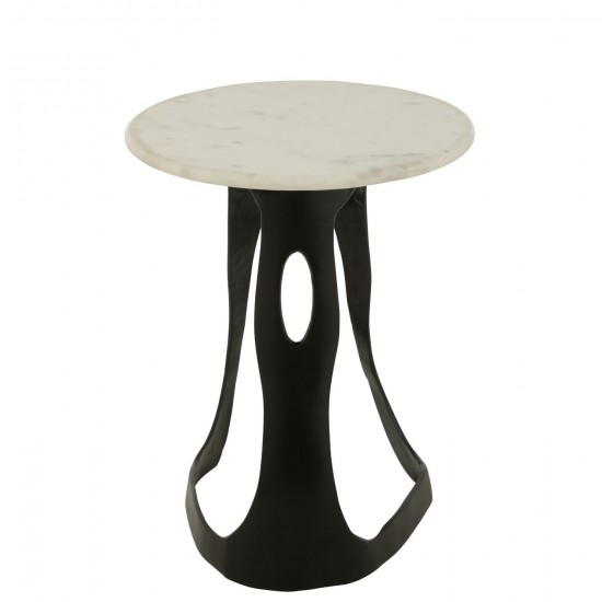 Jolipa Table D Appoint Aluminium Pierre Noir Blanc Large.