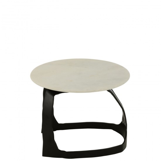 J-Line J Line tables d appoint bouts de canapé Jolipa Table D Appoint Aluminium Pierre Noir Blanc Small.