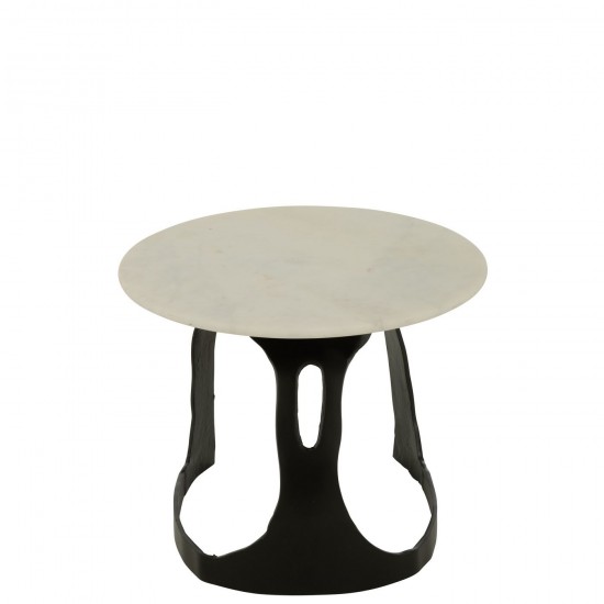 Jolipa Table D Appoint Aluminium Pierre Noir Blanc Small.
