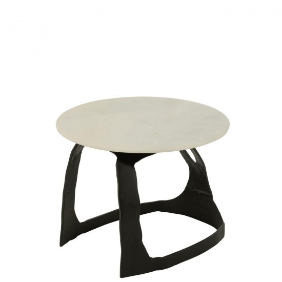 J Line Table D'Appoint Aluminium Pierre Noir Blanc Small L51xB51xH38 cm Jline 55949 by Jolipa 55949.