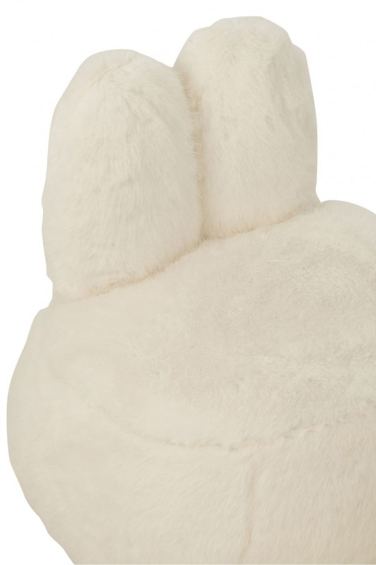 J-Line J Line tabourets ronds Tabouret Fur With Bunny Ears Bois Blanc.