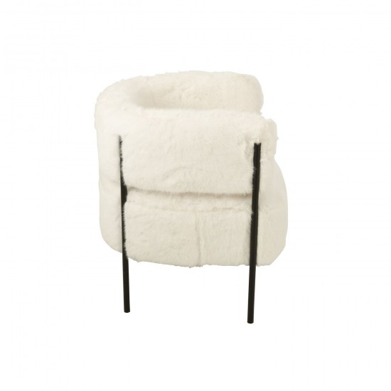 J-Line J Line fauteuils Jolipa Fauteuil Fur With Metal Legs Bois Blanc.