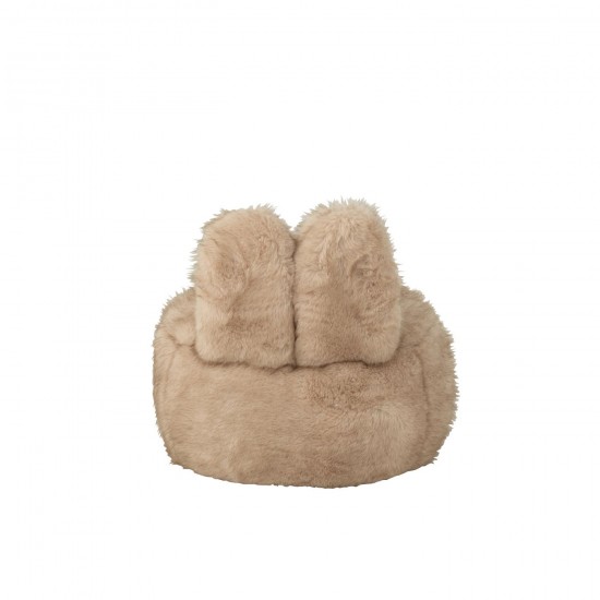 Jolipa Tabouret Fur With Bunny Ears Bois Taupe.