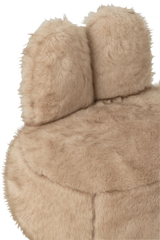 J-Line J Line tabourets ronds Tabouret Fur With Bunny Ears Bois Taupe.