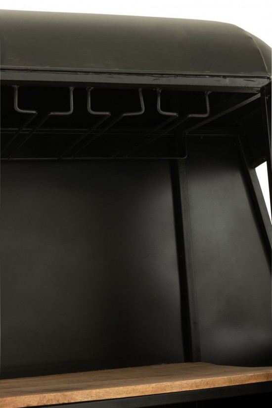 J-Line Mobile Bar Cabinovia Ferro/Legno Di Mango Nero/Bianco.