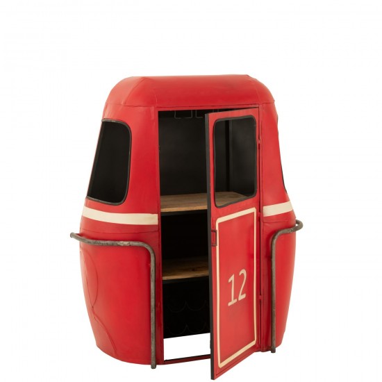 Jolipa Mobile Bar Cabinovia Ferro/Legno Di Mango Rosso/Bianco.