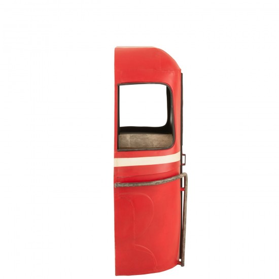 J-Line J Line armoires bar meubles Jolipa Meuble Bar Téléphérique Fer Bois De Manguier Rouge Blanc.