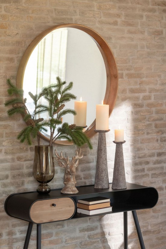 J Line Console Wood And Metal Table Console Bois De Sapin Noir Beige Clair L120xB33xH77 cm Jline 55969 by Jolipa 55969.