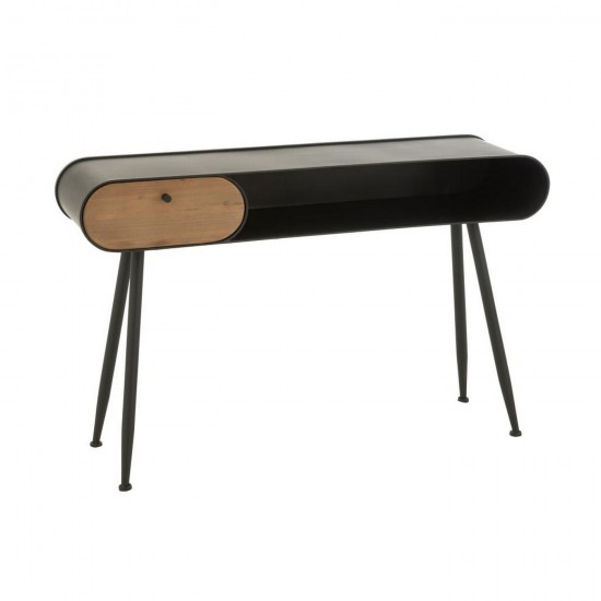 J Line Console Wood And Metal Table Console Bois De Sapin Noir Beige Clair L120xB33xH77 cm Jline 55969 by Jolipa 55969.