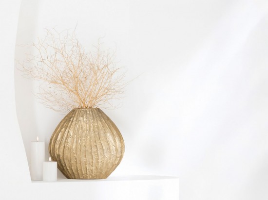 Jolipa Vase Ovale Aluminium Doré.