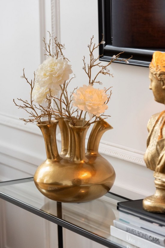 Jolipa Vase Tulipe Aluminium Doré.