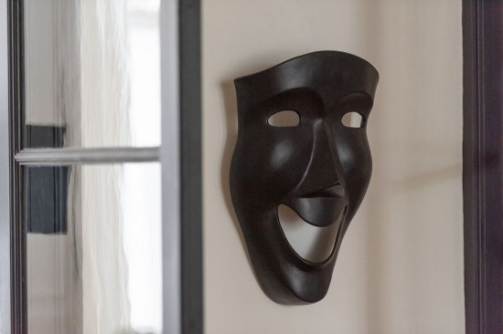 Jolipa Figurine Abstraite Masque Facial Aluminium Noir Large.