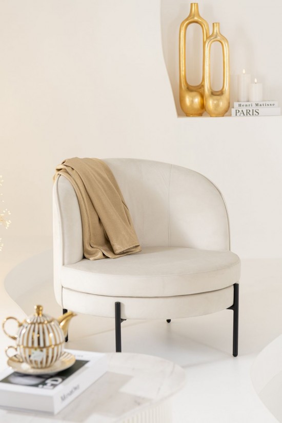 J-Line Poltrona Ferro Avorio/Nero.