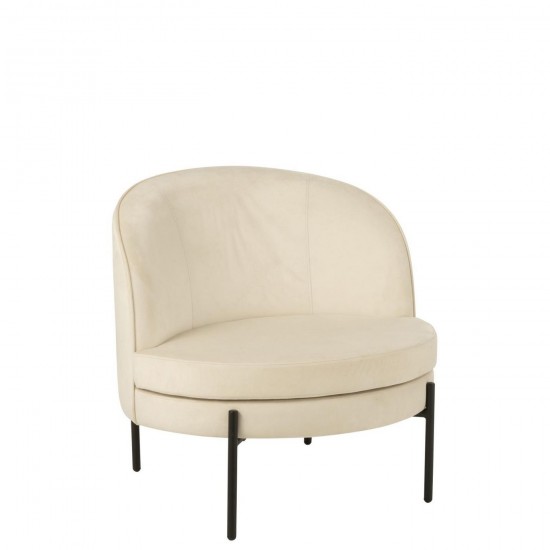 J Line Fauteuil Fer Blanc Cassé Noir L70xB72xH70 cm Jline 56006 by Jolipa 56006.