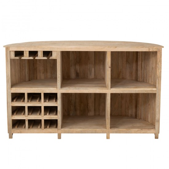 Jolipa Meuble Bar Lounge Bois De Manguier Naturel.