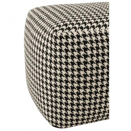 J-Line J Line poufs Jolipa Pouf Pied De Poule Coton Blanc Noir.