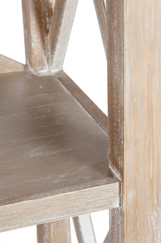 J-Line J Line bibliotheque bois croise coussins Coussin Tissé Laine Écru Marron.