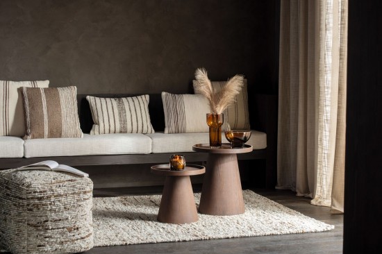 Jolipa Tapis Tissé Laine Écru Marron.