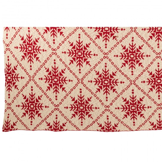 J-Line J Line Jolipa Couverture Flocons De Neige Coton Blanc Blanc.