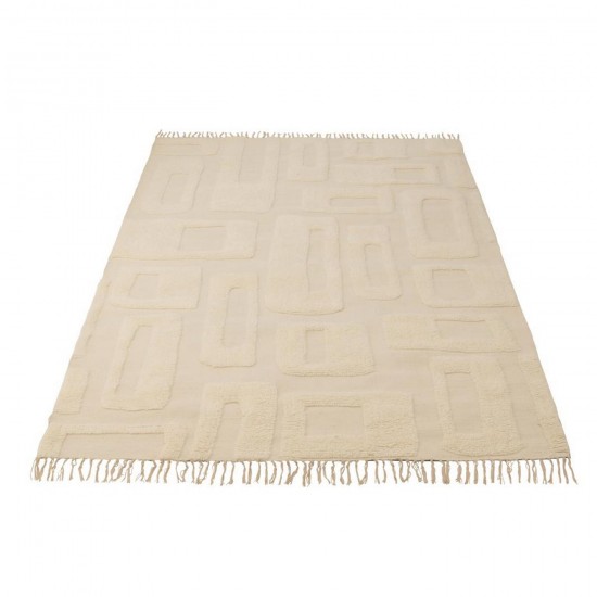 J Line Tapis Lignes Abstraites Laine Écru L200xB300xH2 cm Jline 56342 by Jolipa 56342.