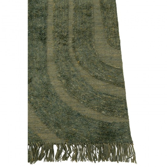 J-Line J Line tapis moquettes Jolipa Tapis Lignes Arrondies Laine Vert Kaki.