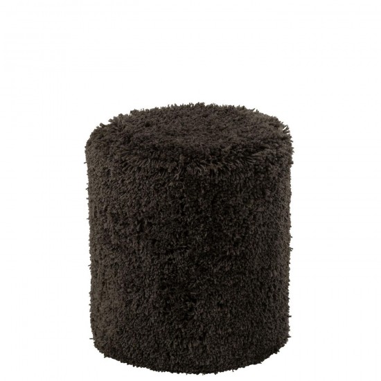 J Line Pouf Doux Polyester Gris Foncé L40xB40xH50 cm Jline 56349 by Jolipa 56349.