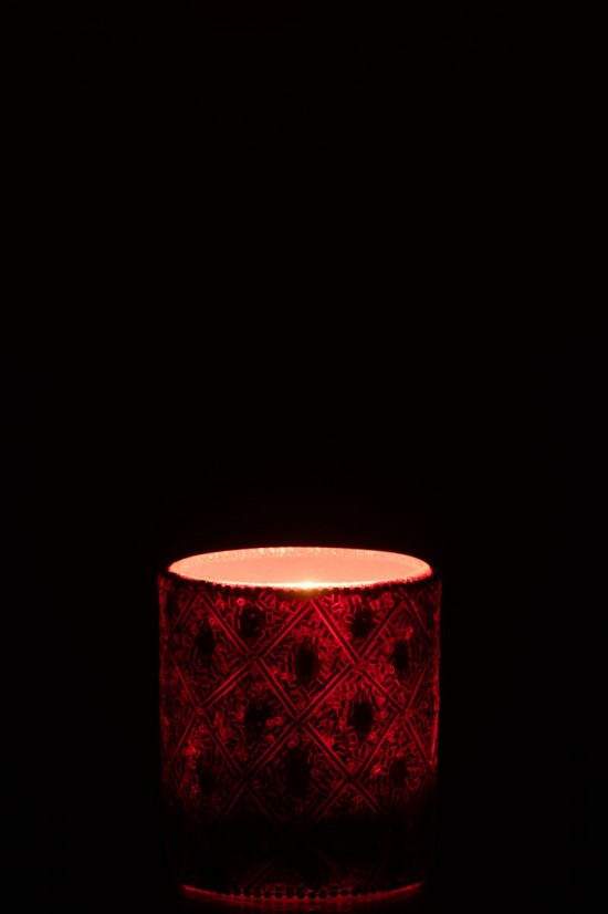 J-Line J Line photophores Jolipa Photophore Verre Perles Rouge Noël Large.