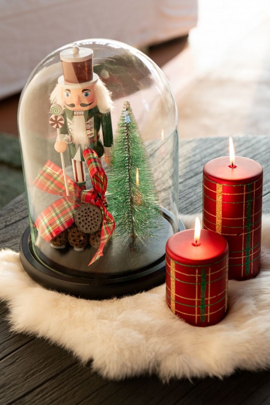 Jolipa Cloche Décorative Casse Noisette Verre Rouge Noël Vert Foncé Large.