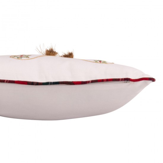 J-Line J Line coussins Jolipa Coussin Chaussettes De Noël Coton Blanc Rouge Noël.