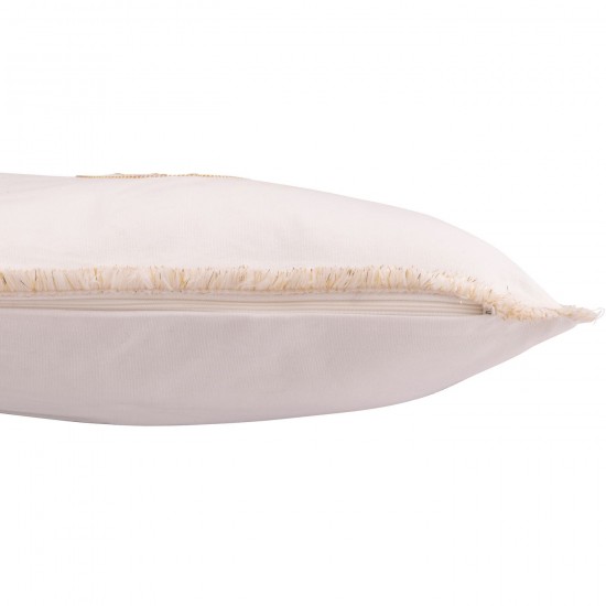 J-Line J Line coussins Jolipa Coussin Boules De Noël Coton Blanc Doré.