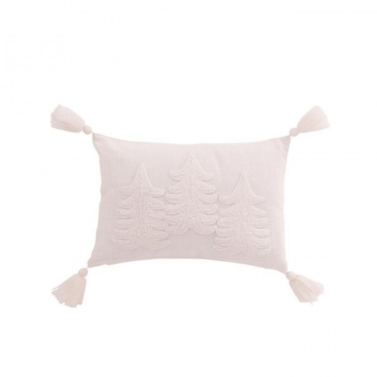 J Line Coussin Sapin De Noël Coton Blanc L45xB30xH15 cm Jline 56514 by Jolipa 56514.