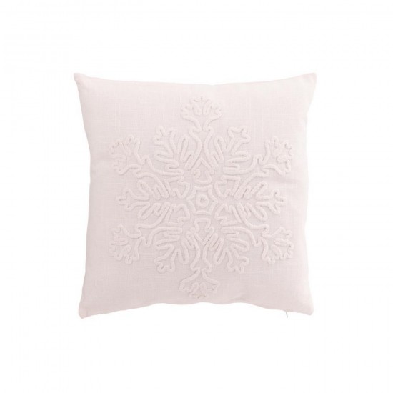 J Line Coussin Flocon De Neige Coton Blanc L45xB45xH15 cm Jline 56515 by Jolipa 56515.