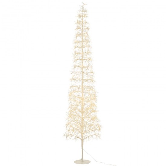 J Line Arbre Led Lumières Blanc Chaud Fer Blanc Extra Large L65xB65xH240 cm Jline 56532 by Jolipa 56532.