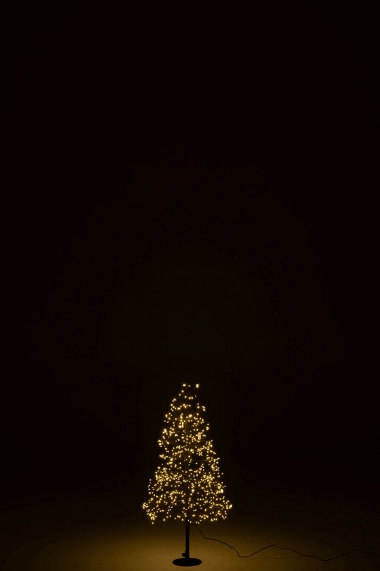 J-Line J Line arbres sapins de noel sur pied Jolipa Arbre Led Lumières Blanc Chaud Fer Noir Small.