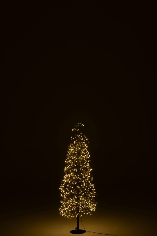 J-Line J Line arbres sapins de noel sur pied Jolipa Arbre Led Lumières Blanc Chaud Fer Noir Medium.