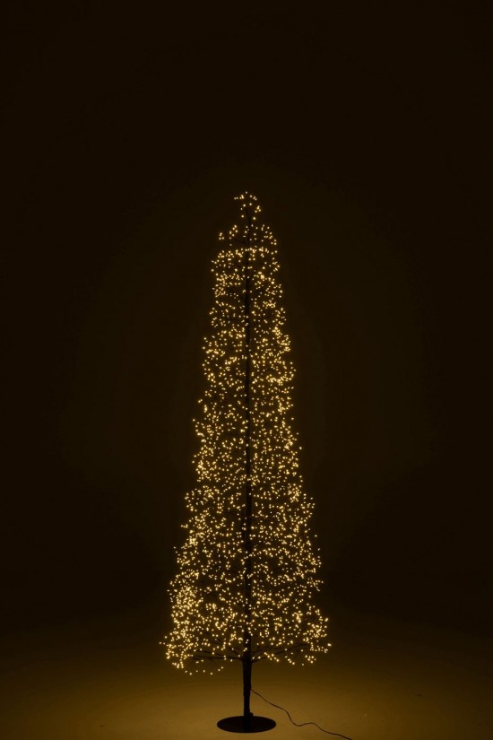 J-Line J Line arbres sapins de noel sur pied Jolipa Arbre Led Lumières Blanc Chaud Fer Noir Large.