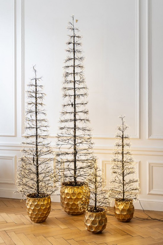 Jolipa Albero Led Luci Bianco Caldo Ferro Nero Extra Large.