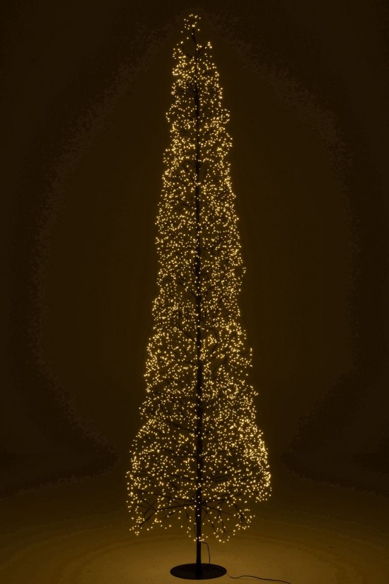 J-Line J Line arbres sapins de noel sur pied Jolipa Arbre Led Lumières Blanc Chaud Fer Noir Extra Large.