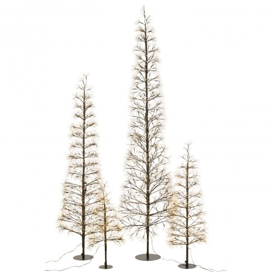 J-Line J Line arbres sapins de noel sur pied Arbre Led Lumières Blanc Chaud Fer Noir Extra Large.