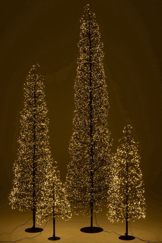 J-Line Albero Led Luci Bianco Caldo Ferro Nero Extra Large.