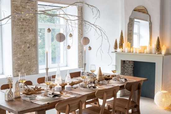 Jolipa Sapin De Noël Sur Base Métal Papier Blanc Large.