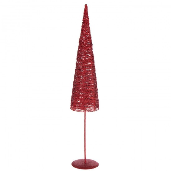 J Line Sapin De Noël Sur Base Métal Papier Rouge Noël Large L15xB15xH85 cm Jline 56565 by Jolipa 56565.