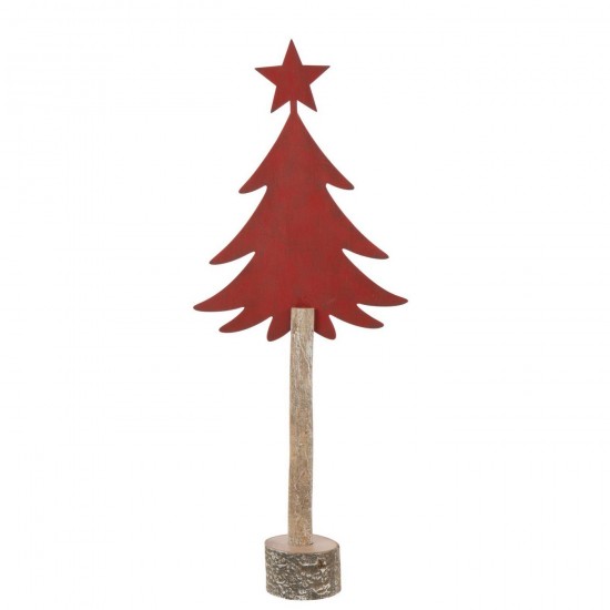 J Line Sapin De Noël Etoile Fer Bois De Paulownia Rouge Noël Large L24xB9xH60 cm Jline 56578 by Jolipa 56578.