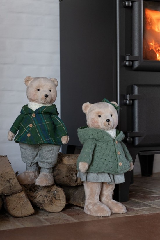 Jolipa Ours Garçon Girl Polyester Beige Vert Foncé Assortiment De 2.